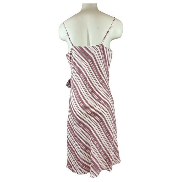 Lavender Brown (L) Wrap Mini Dress Striped Tank NWT - Picture 6 of 11